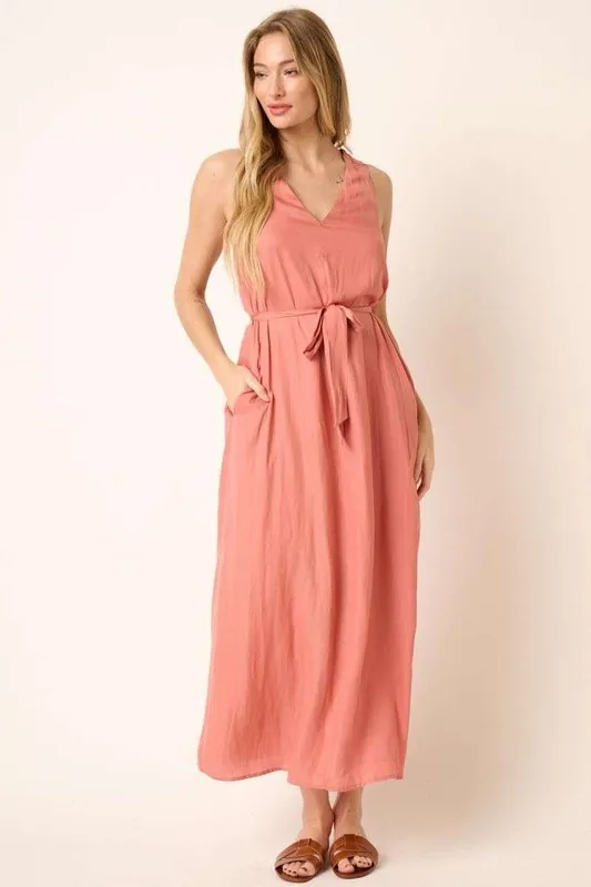 Cross-Back-Belted-V-Neck-Tank-Maxi-Dress-Ginger-2