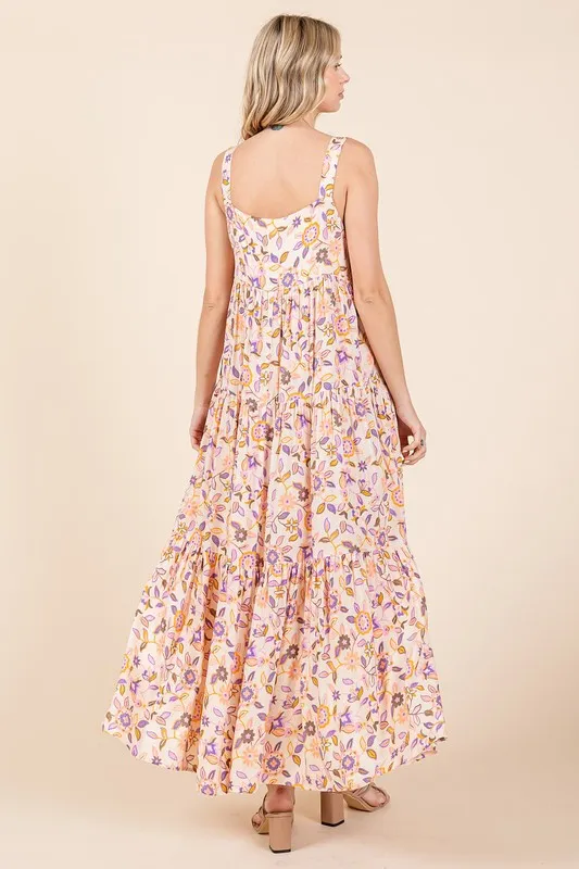 Flower-Print-Tiered-Sleeveless-Empire-Maxi-Dress-Sherbet-2