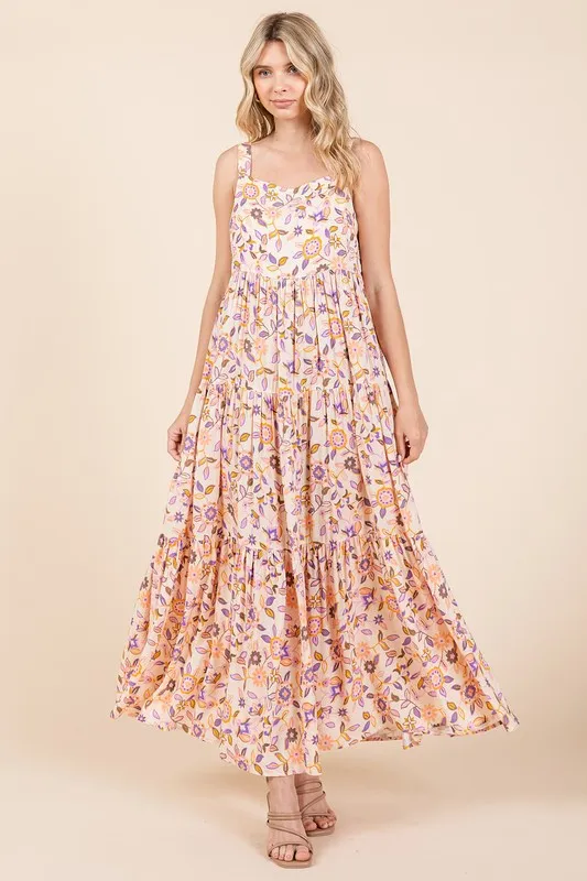 Flower-Print-Tiered-Sleeveless-Empire-Maxi-Dress-Sherbet-3