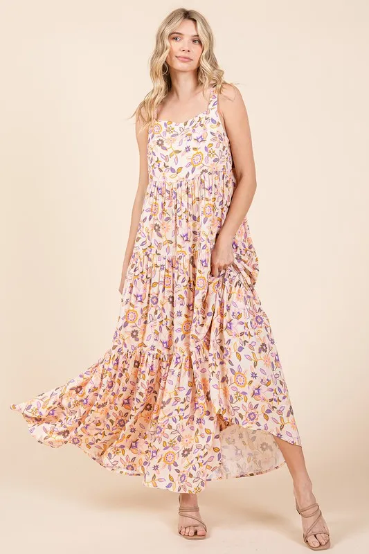Flower-Print-Tiered-Sleeveless-Empire-Maxi-Dress-Sherbet-4