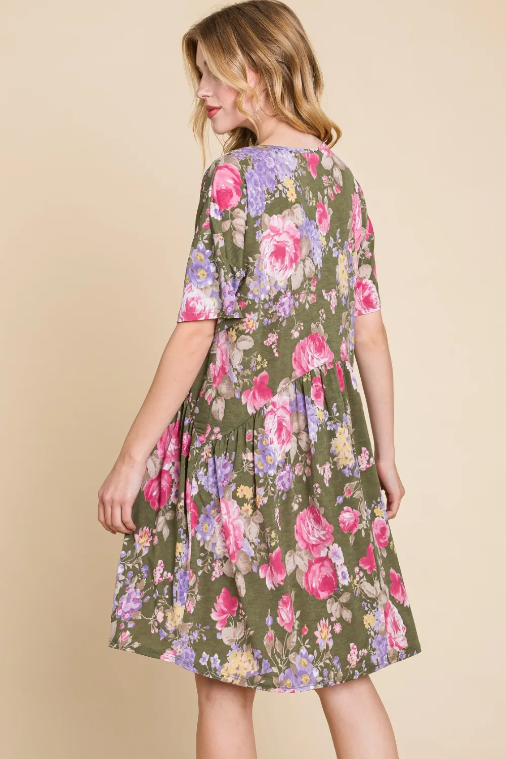 Flower-Print-V-Neck-Ruched-Dress-Floral-2