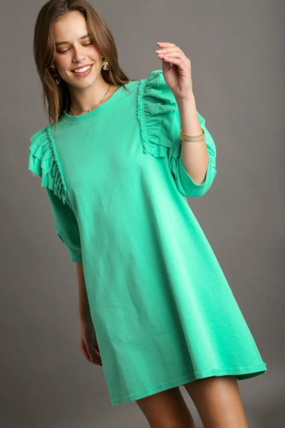 Full-Size-French-Terry-Ruffles-Sleeve-with-Pleats-Plus-Size-Umg-Emerald-1