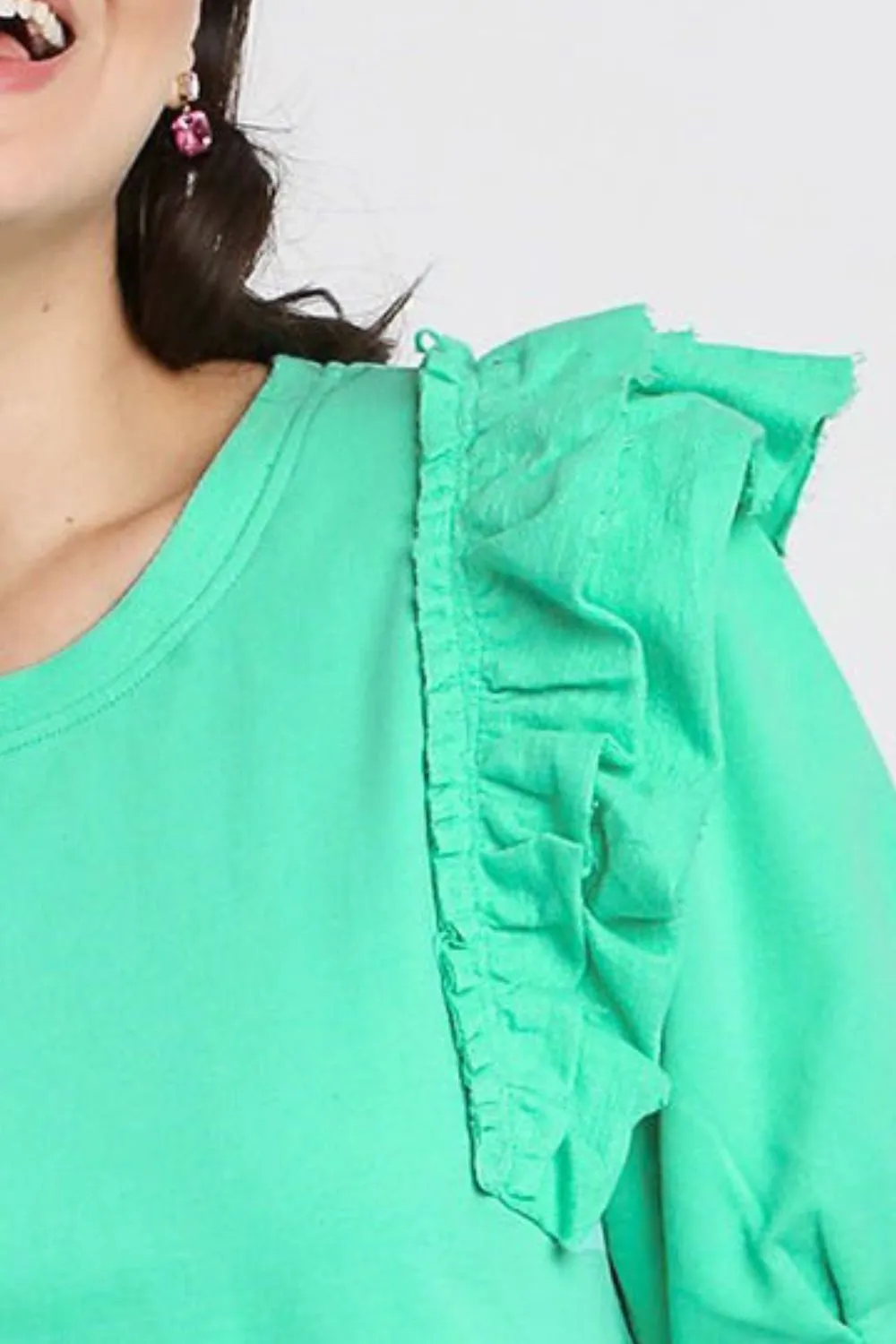Full-Size-French-Terry-Ruffles-Sleeve-with-Pleats-Plus-Size-Umg-Emerald-3