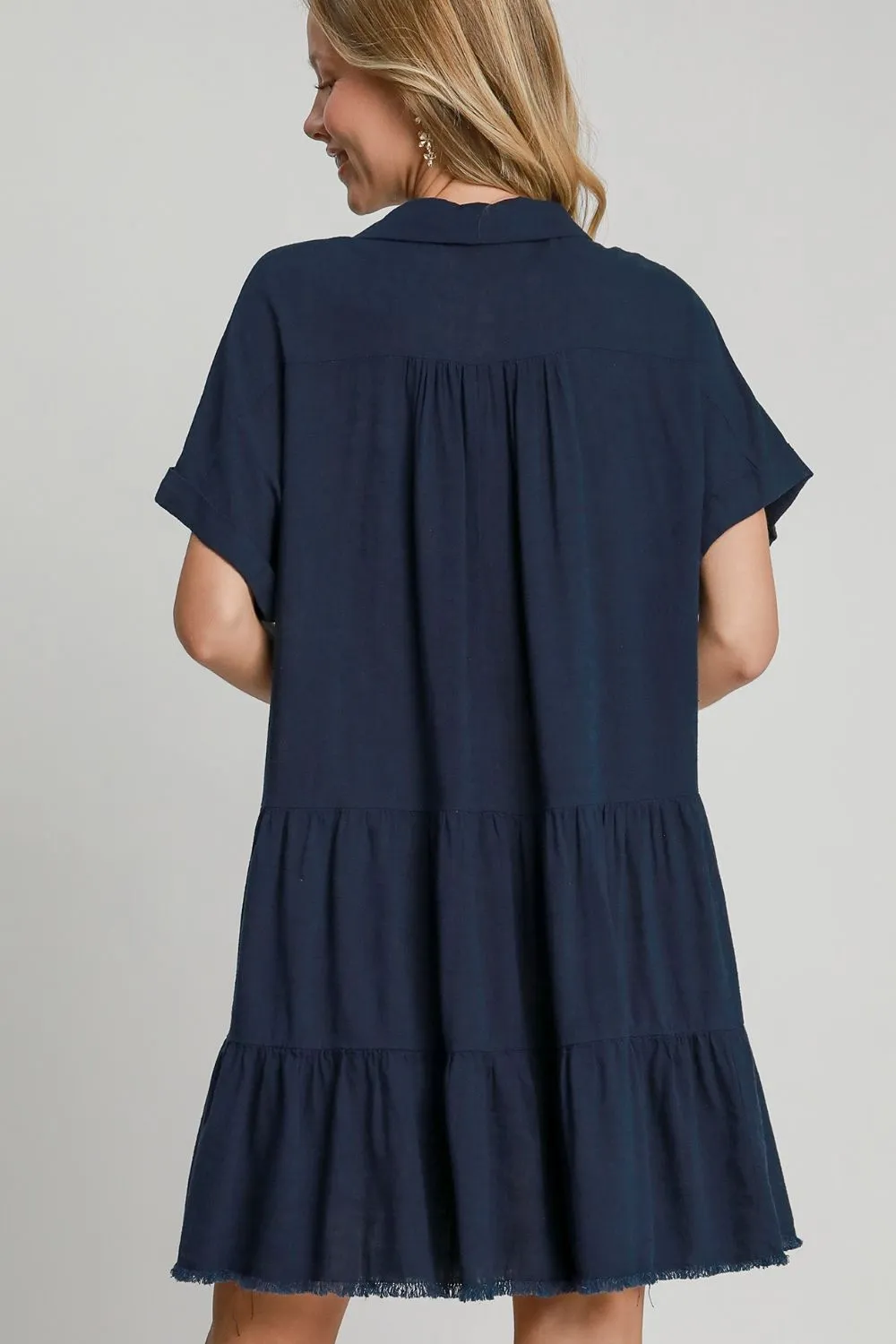 Full-Size-Raw-Hem-Folded-Sleeve-Tiered-Dress-Plus-Size-Dark-Navy-3