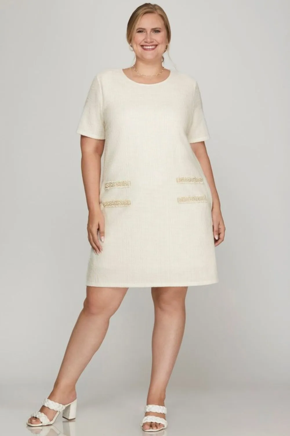 Full-Size-Short-Sleeve-Pearl-Studded-Trim-Knit-Tweed-Dress-Plus-Size-Ivory-2