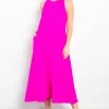Midi Tank Dress with Pockets - Magenta