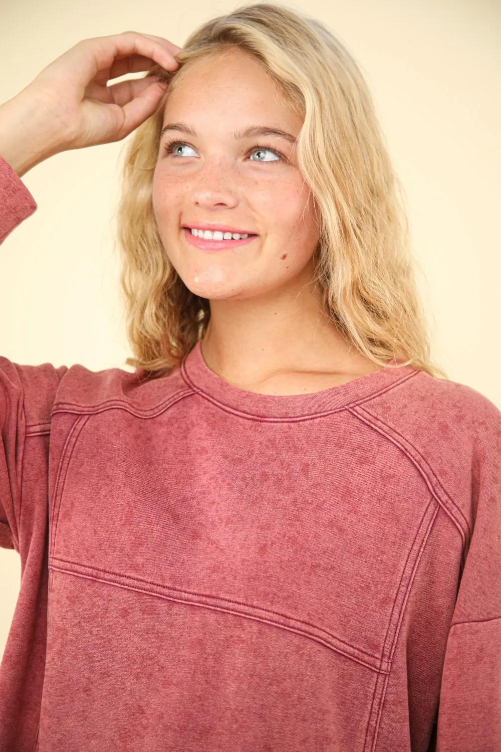 Mineral-Washed-Oversized-Sweatshirt-Mini-Dress-Magenta-4