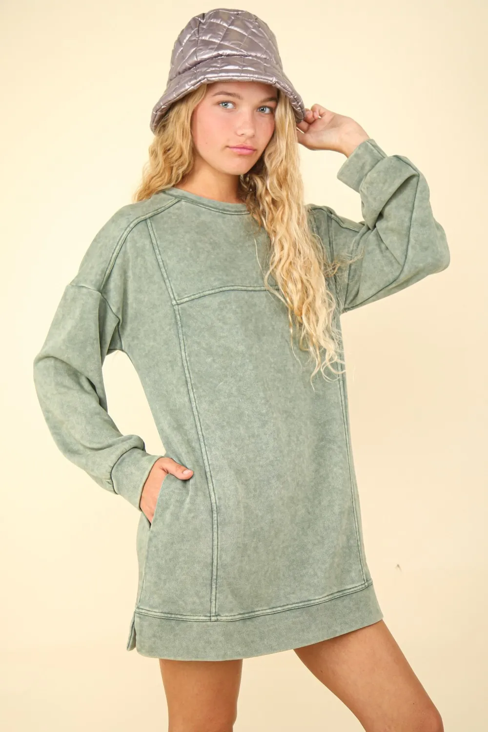 Mineral-Washed-Oversized-Sweatshirt-Mini-Dress-Sage-1