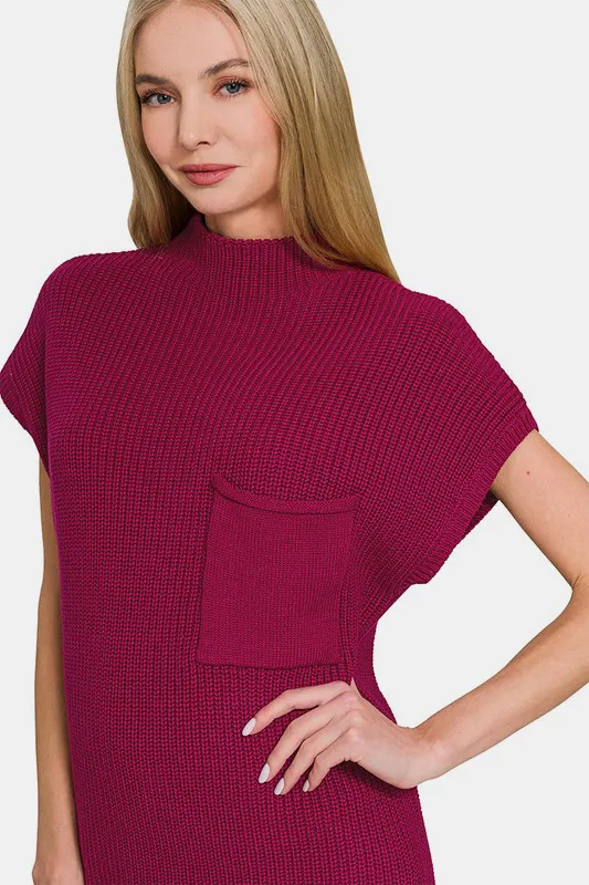 Mock-Neck-Short-Sleeve-Sweater-Dress-Cabernet-2