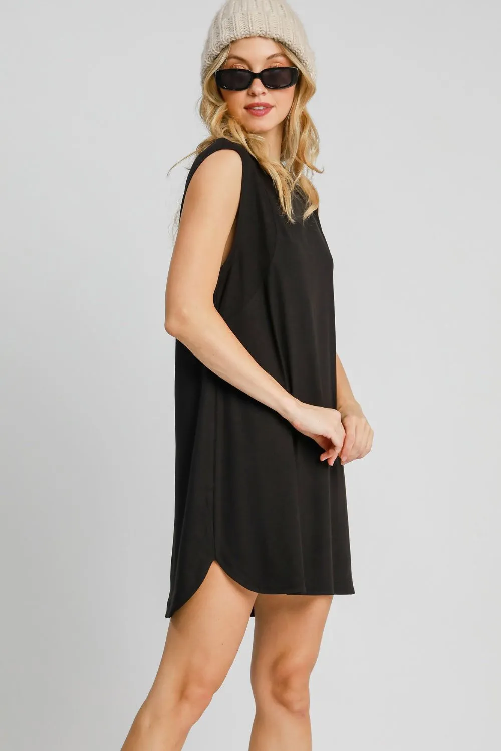 Round-Neck-Sleeveless-High-Low-Curved-Hemline-Mini-Dress-Black-3