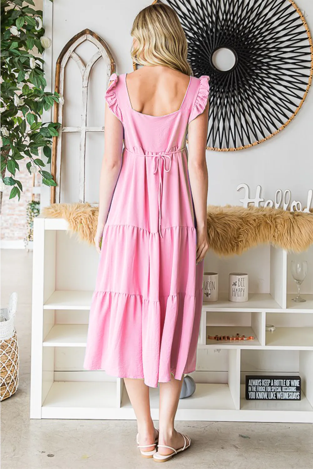 Ruffled-Sleeveless-Tiered-Midi-Dress-Bubble-Pink-2
