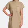 Short Sleeve Sweater Mini Dress -  H. Mocha
