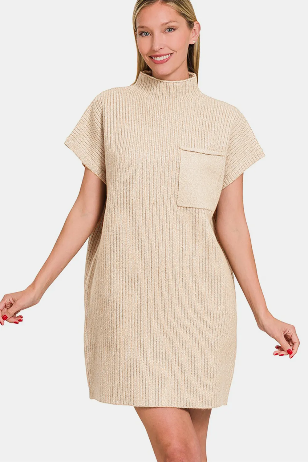 Short-Sleeve-Sweater-Mini-Dress-Sand-Beige-3
