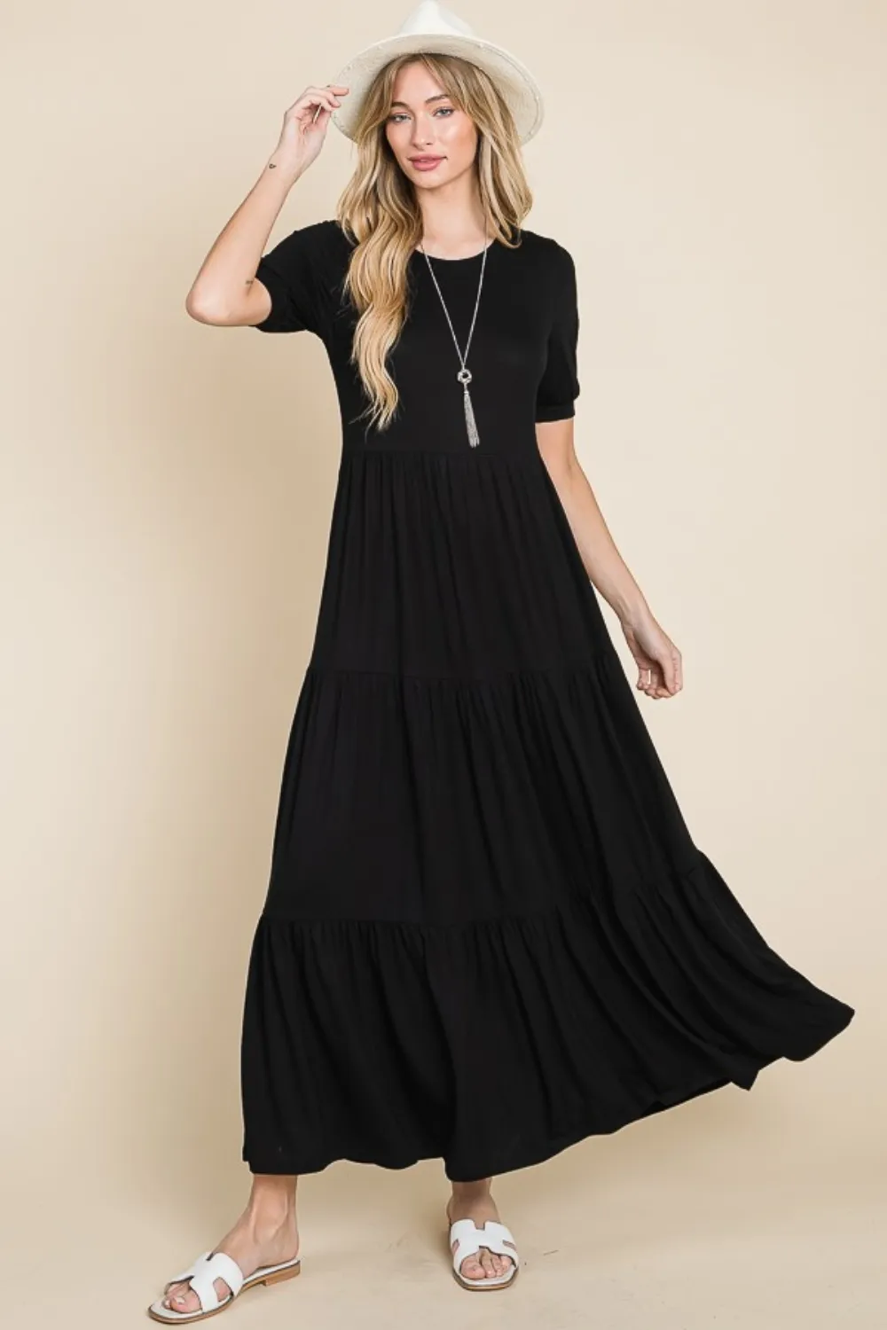 Short-Sleeve-Tiered-Maxi-Dress-Black-4