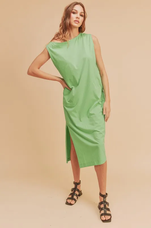 Side-Slit-Round-Neck-Sleeveless-Midi-Dress-Gum-Leaf-1