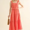Smocked Ruffled Tiered Dress - Camellia