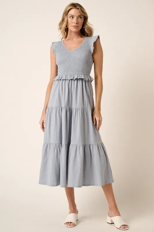 Smocked-Ruffled-Tiered-Midi-Dress-Dusty-Blue-1