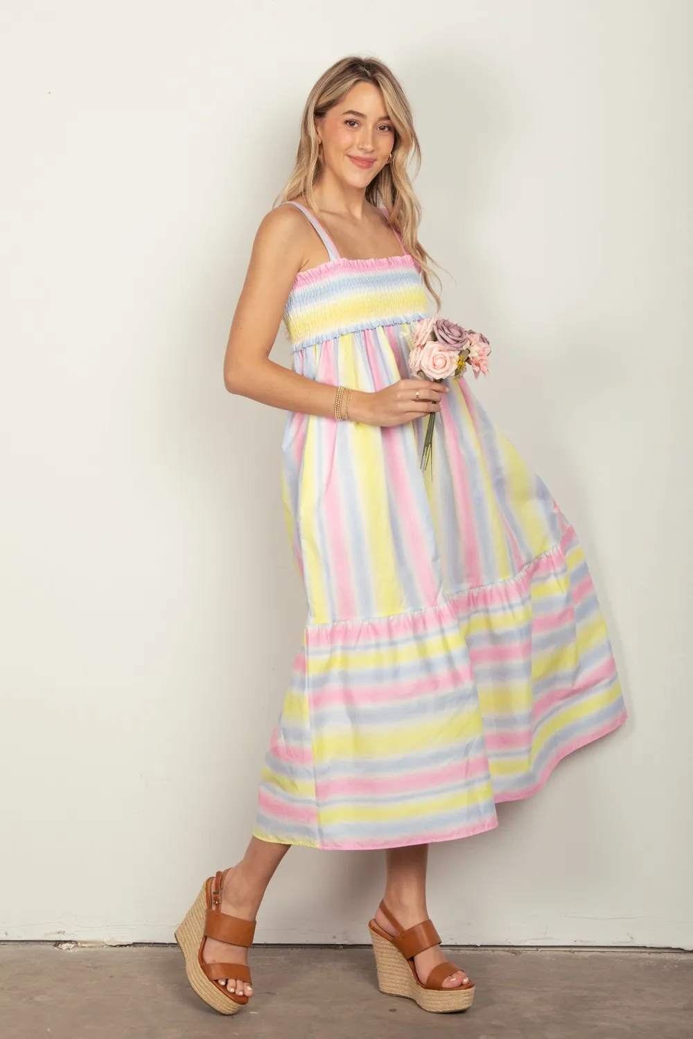 Striped-Woven-Smocked-Midi-Cami-Dress-Pinkcombo-4