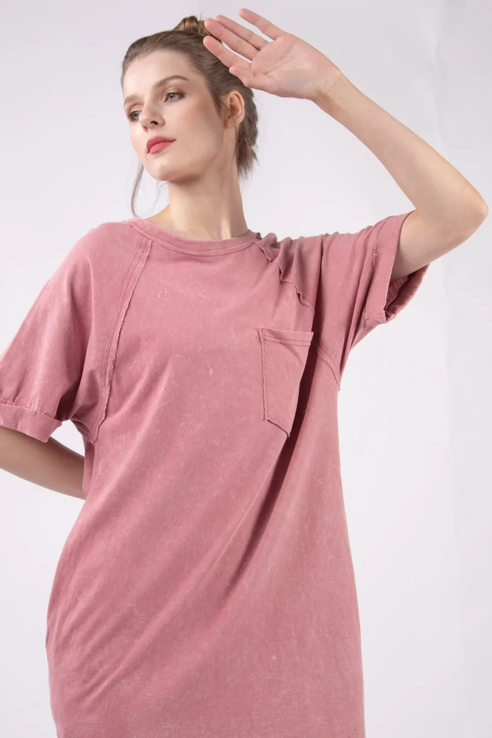 Washed-Round-Neck-Mini-Tee-Dress-Mauve-4