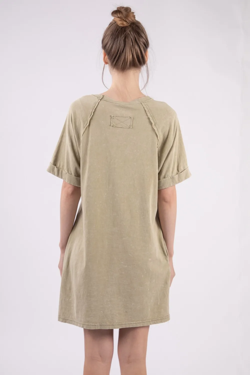 Washed-Round-Neck-Mini-Tee-Dress-Sage-2