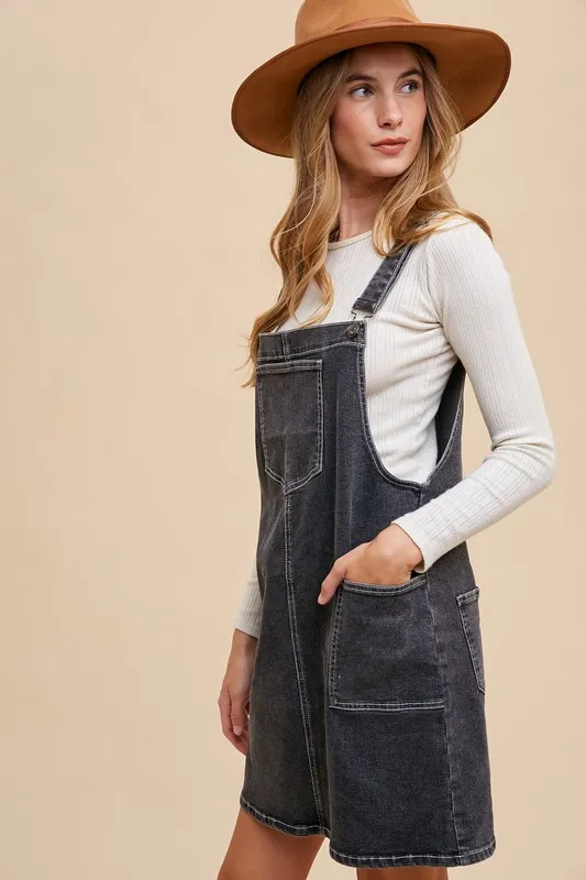 Wide-Strap-Denim-Overall-Dress-with-Pockets-Black-2