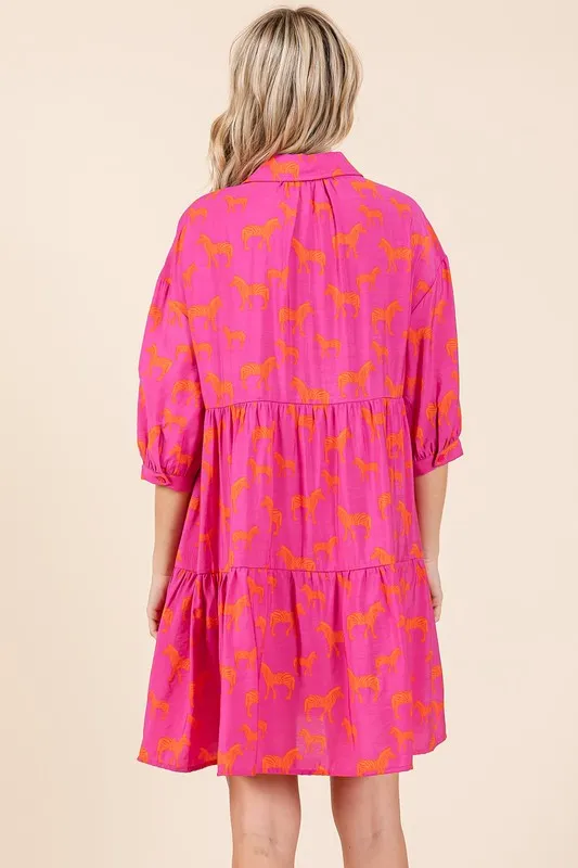 Zebra-Print-Button-Down-Shirt-Mini-Dress-Hot-Pink-2